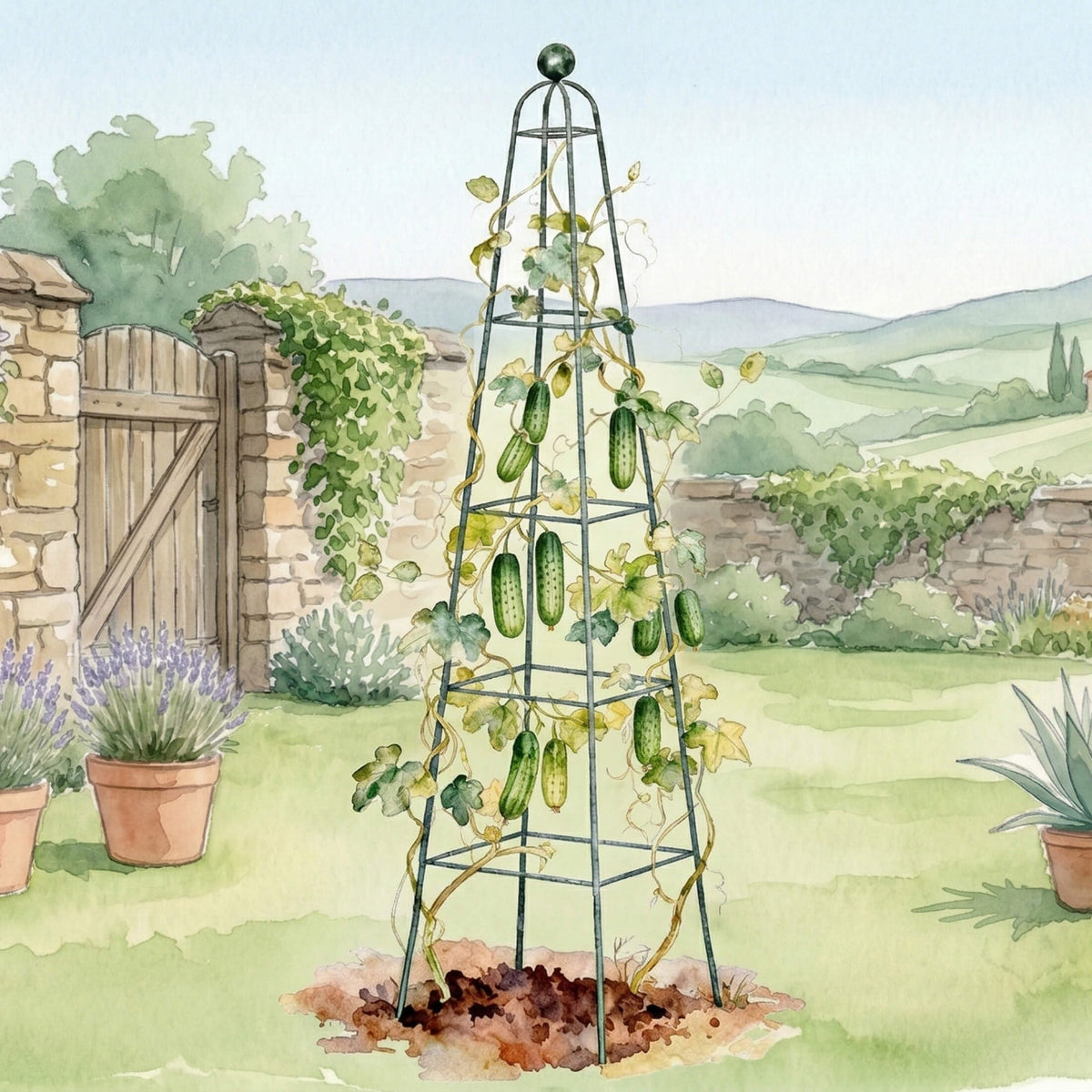 Pyramid Obelisk Garden Trellis, 6.5 Feet