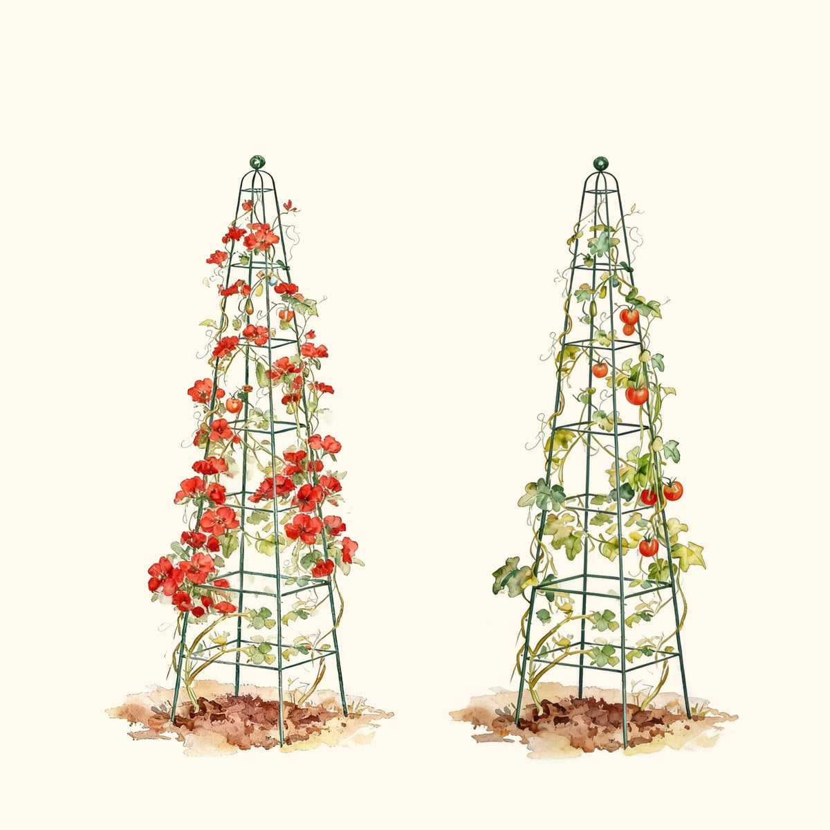 Pyramid Obelisk Garden Trellis, 9 Feet