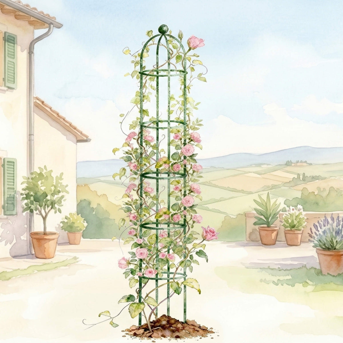 Round Obelisk Garden Trellis, 7.6 Feet