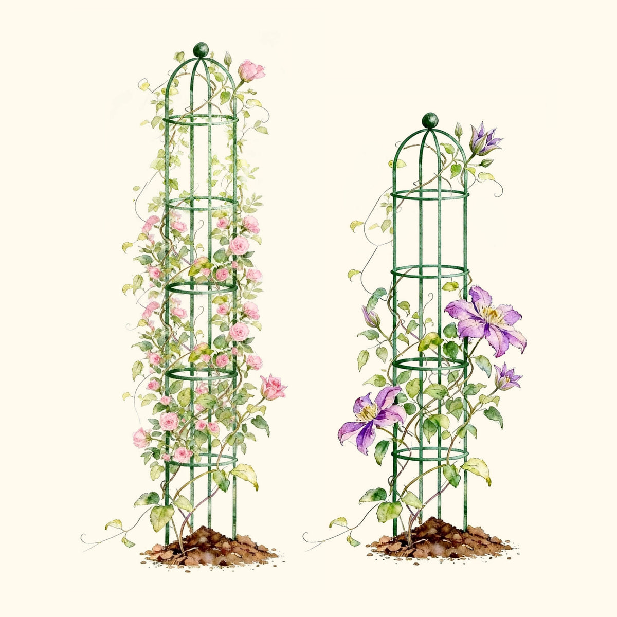 Round Obelisk Garden Trellis, 7.6 Feet