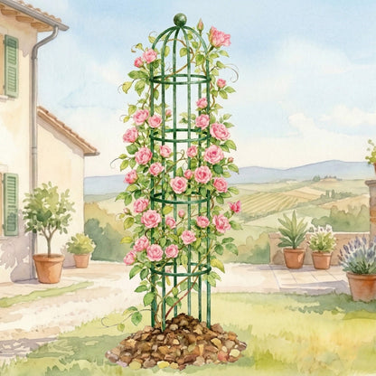 Round Obelisk Garden Trellis, 6.4 Feet