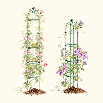 Round Obelisk Garden Trellis, 6.4 Feet