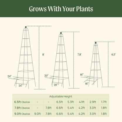 Pyramid Obelisk Garden Trellis, 6.5 Feet