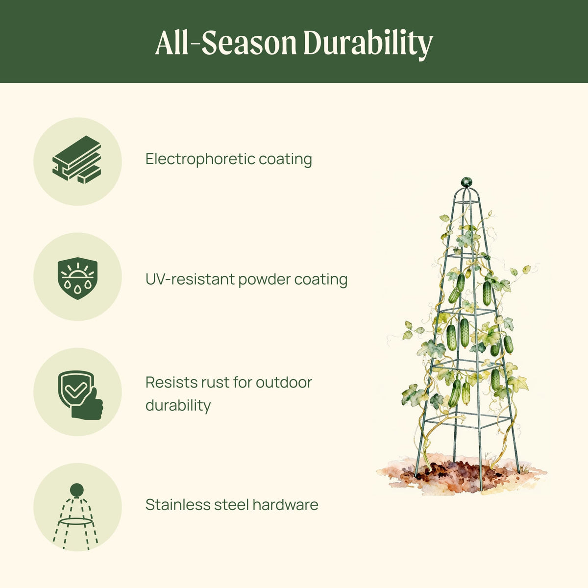 Pyramid Obelisk Garden Trellis, 6.5 Feet