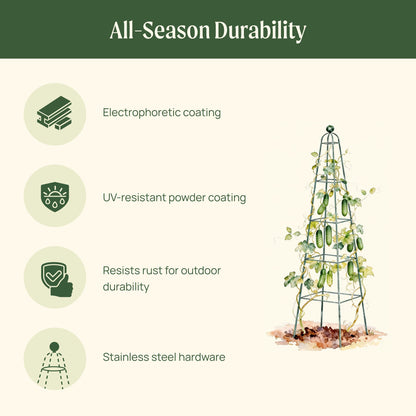 Pyramid Obelisk Garden Trellis, 6.5 Feet