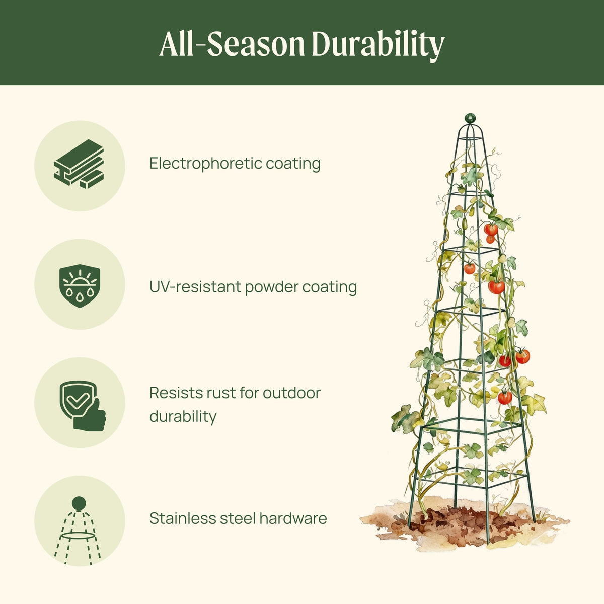 Pyramid Obelisk Garden Trellis, 9 Feet