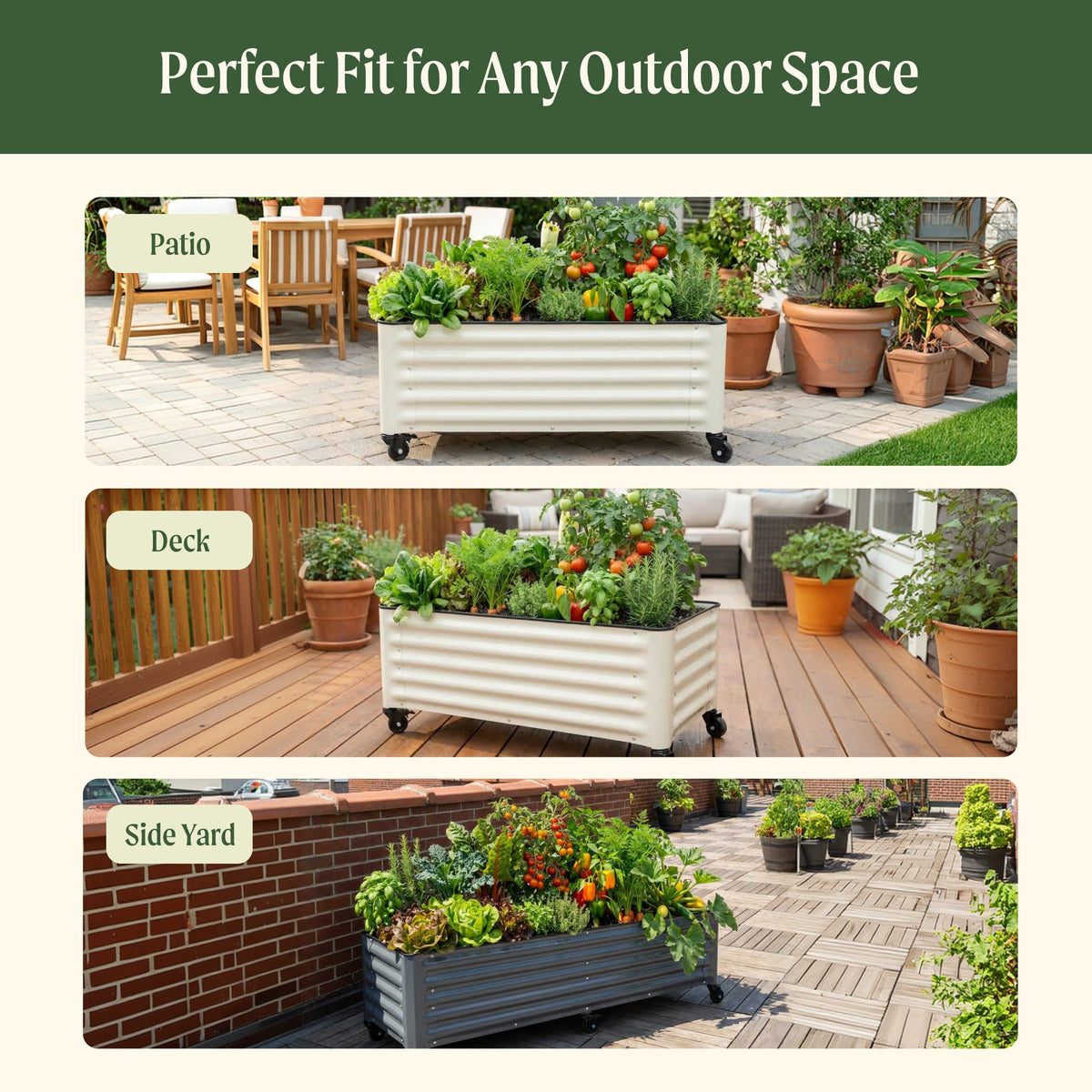 Product photo of rolling garden bed, 21 x 96 inches