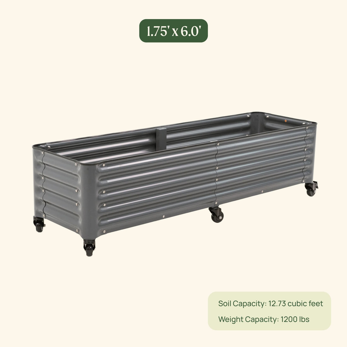 Product photo of rolling garden bed, 21 x 96 inches