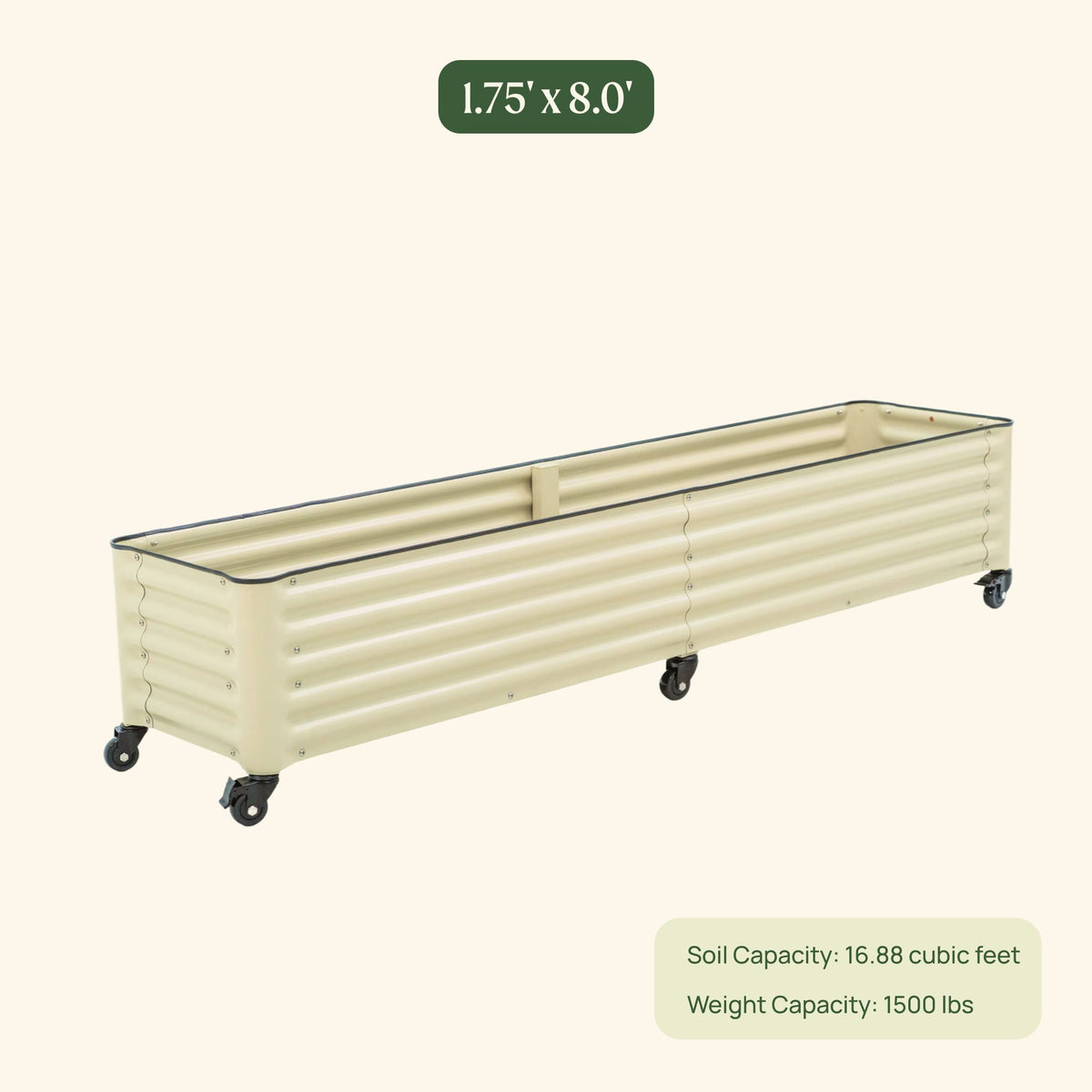 Product photo of rolling garden bed, 21 x 96 inches