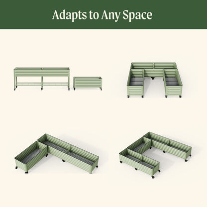 Product photo of rolling garden bed, 21 x 96 inches