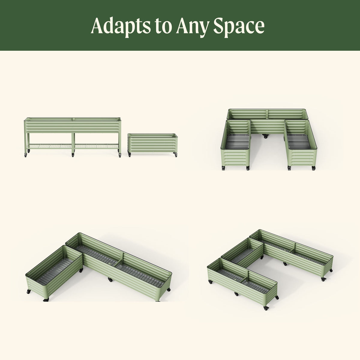 Product photo of rolling garden bed, 21 x 72 inches