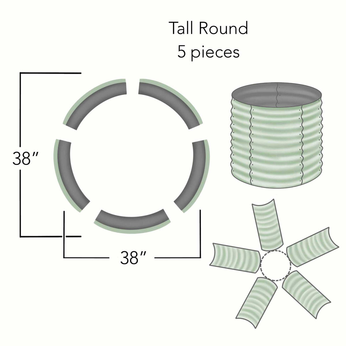 Round Metal Raised Garden Bed, 29 Inches Tall
