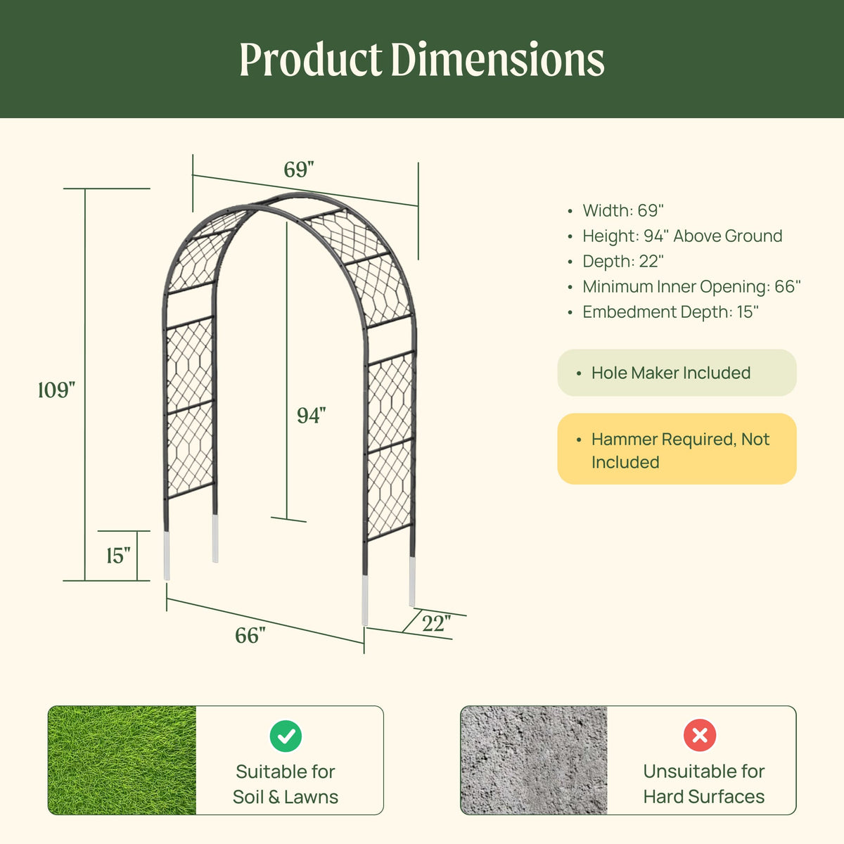 Round Lattice Garden Arch