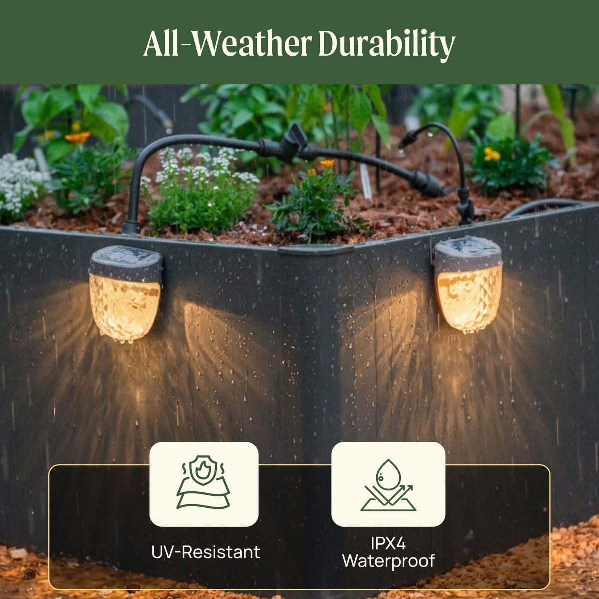 Solar Garden Light, Flat Mount