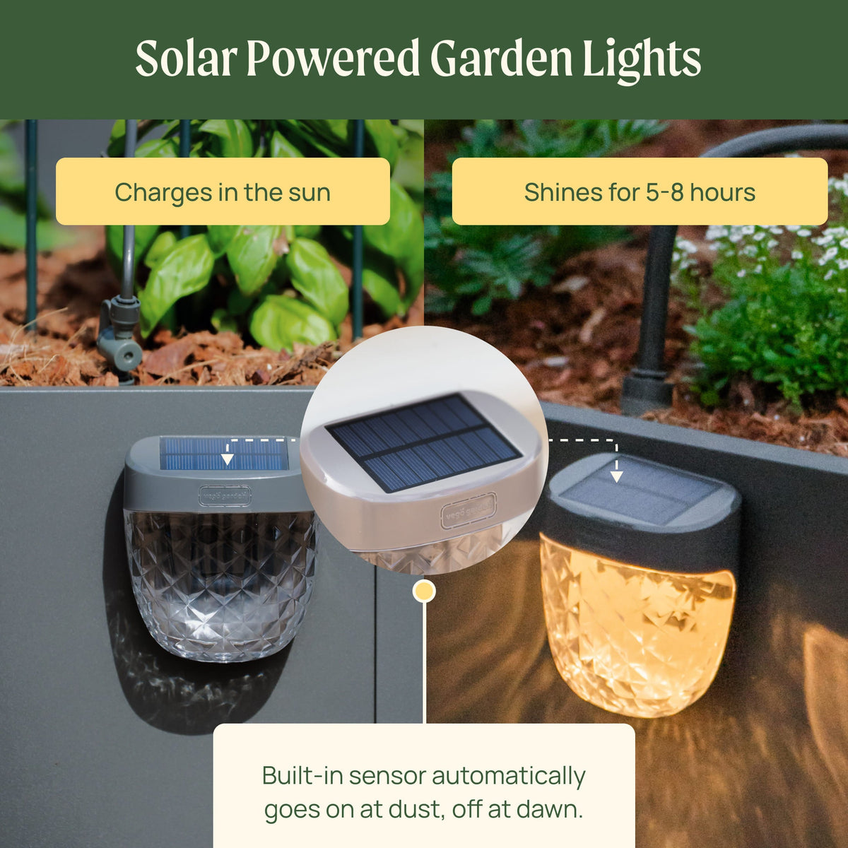 Solar Garden Light, Flat Mount