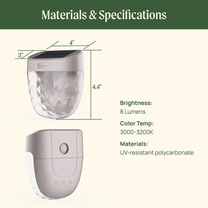 Solar Garden Light, Flat Mount