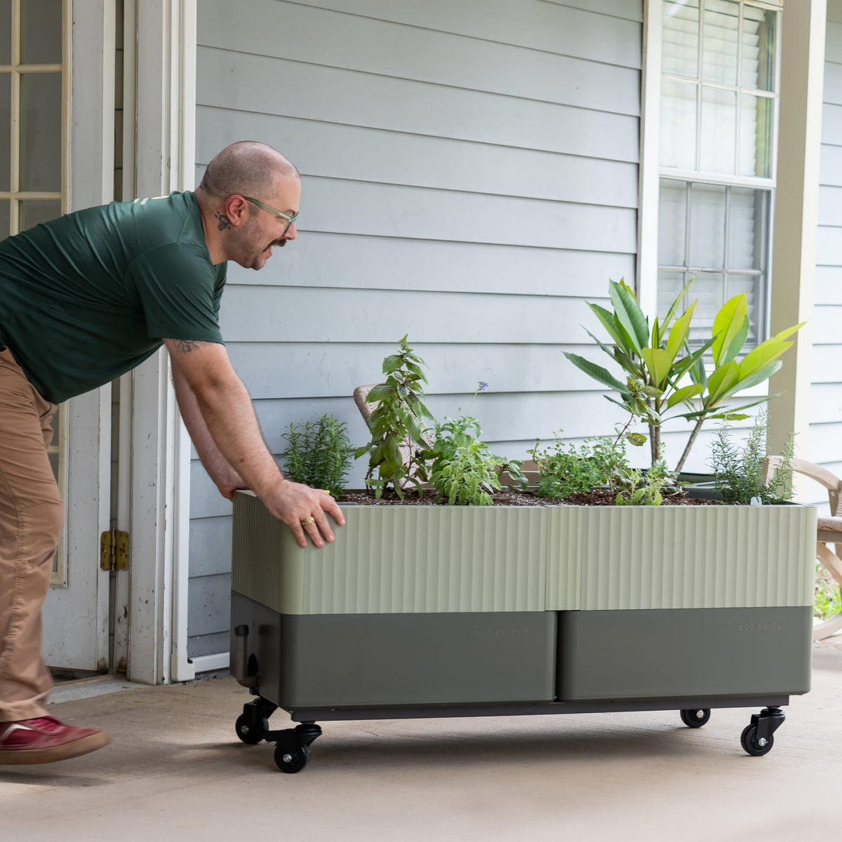 Rolling Self-Watering Planter, 21 x 48 Inches