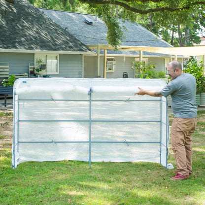 Mesh Cover and Trellis for Rolling Garden Bed