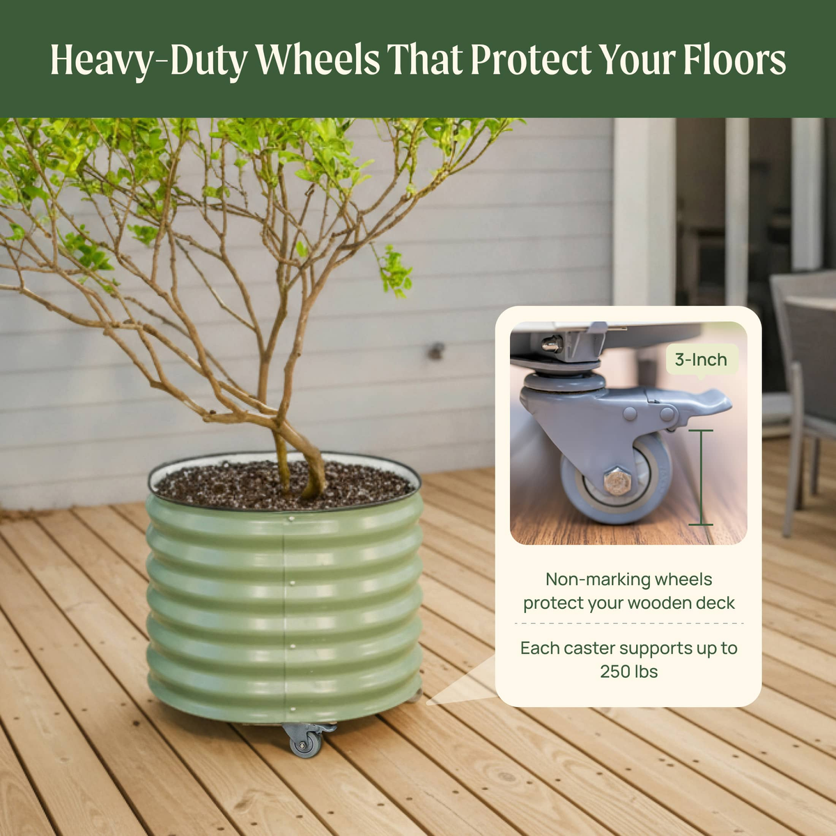 Product photo of rolling citrus planter, 45 gallons