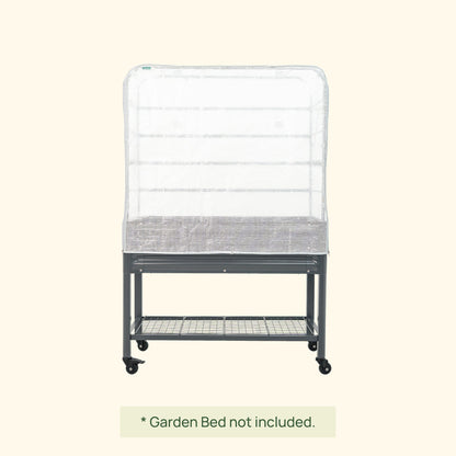 Product photo of frost cover and trellis for elevated beds