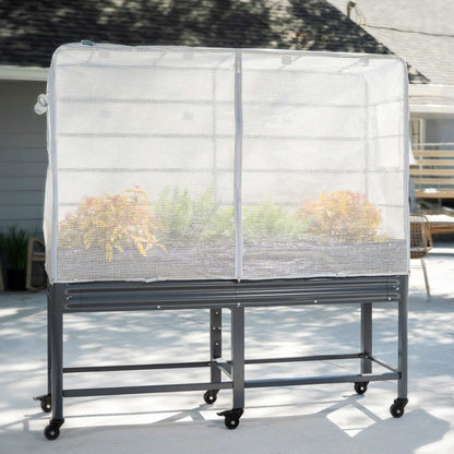 Product photo of frost cover and trellis for elevated beds