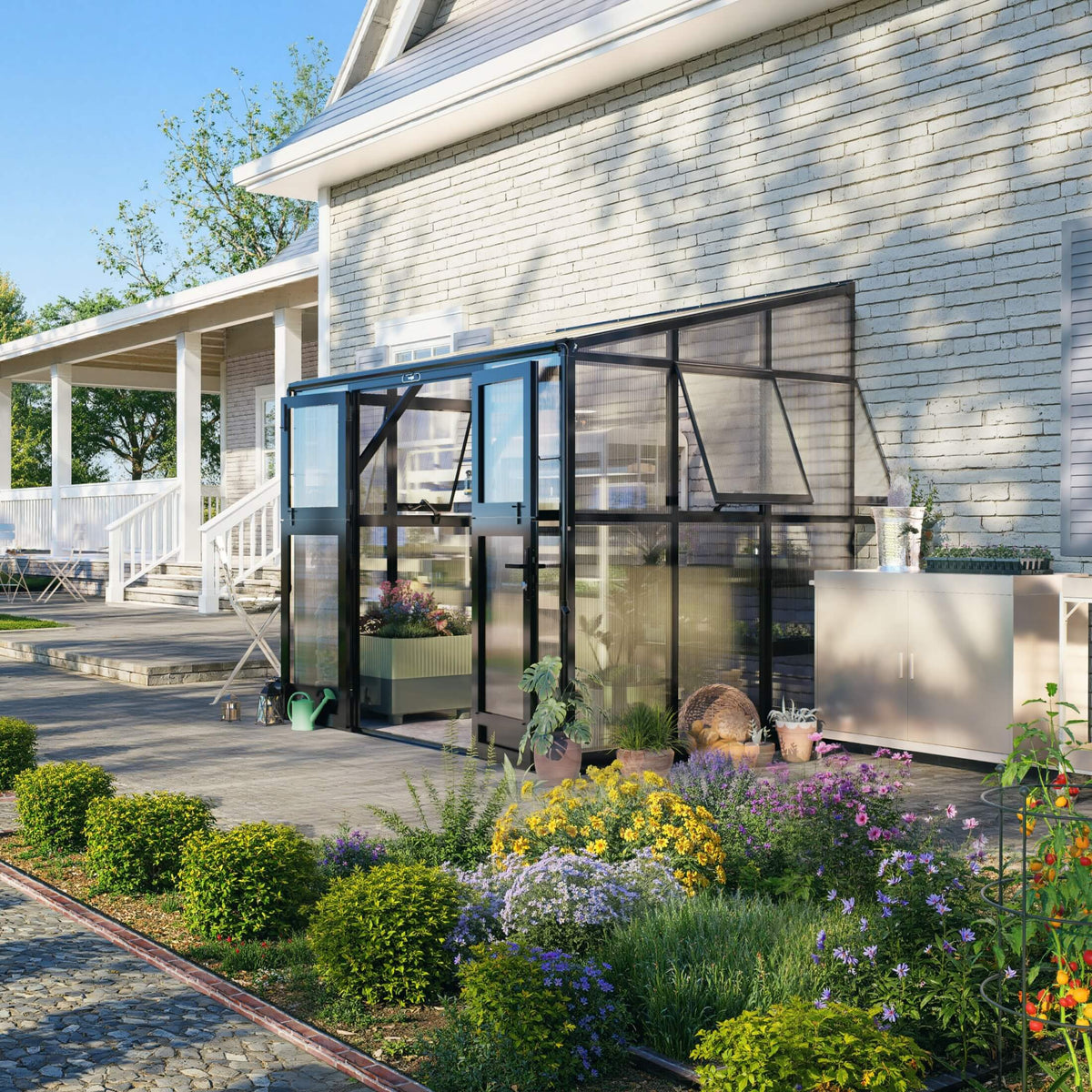Lean-To Greenhouse, 6.5 x 8.5 Feet