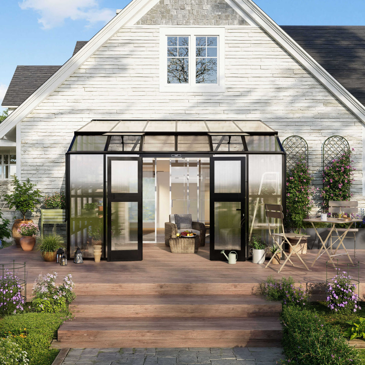 Lean-To Greenhouse, 8.5 x 12.5 Feet