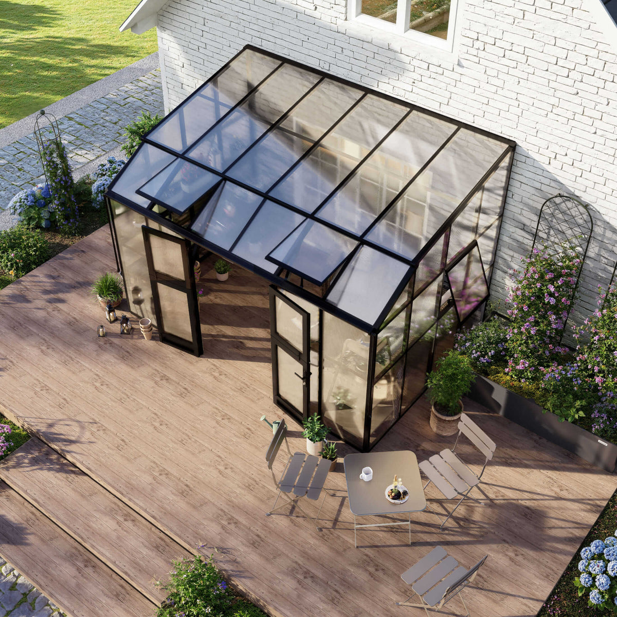 Lean-To Greenhouse, 8.5 x 12.5 Feet