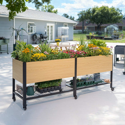Product photo of woodgrain elevated bed, 24 x 96 inches