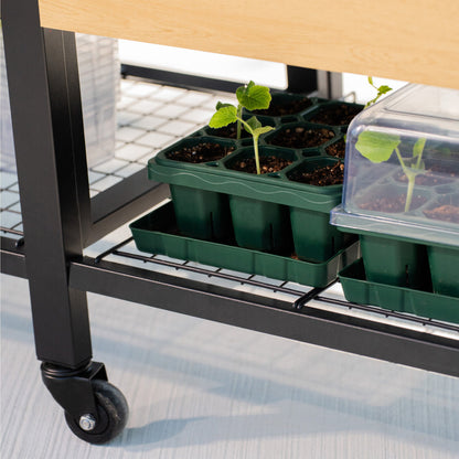 Product photo of woodgrain elevated bed, 24 x 72 inches