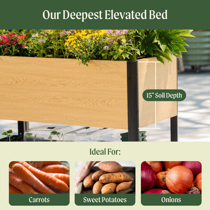 Product photo of woodgrain elevated bed, 24 x 72 inches