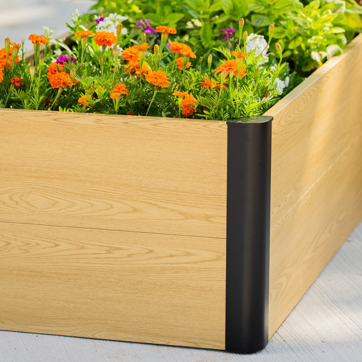 Product photo of l-shaped woodgrain raised bed, 96 x 96 x 16 inches