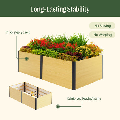 Product photo of woodgrain raised bed, 48 x 96 x 26 inches