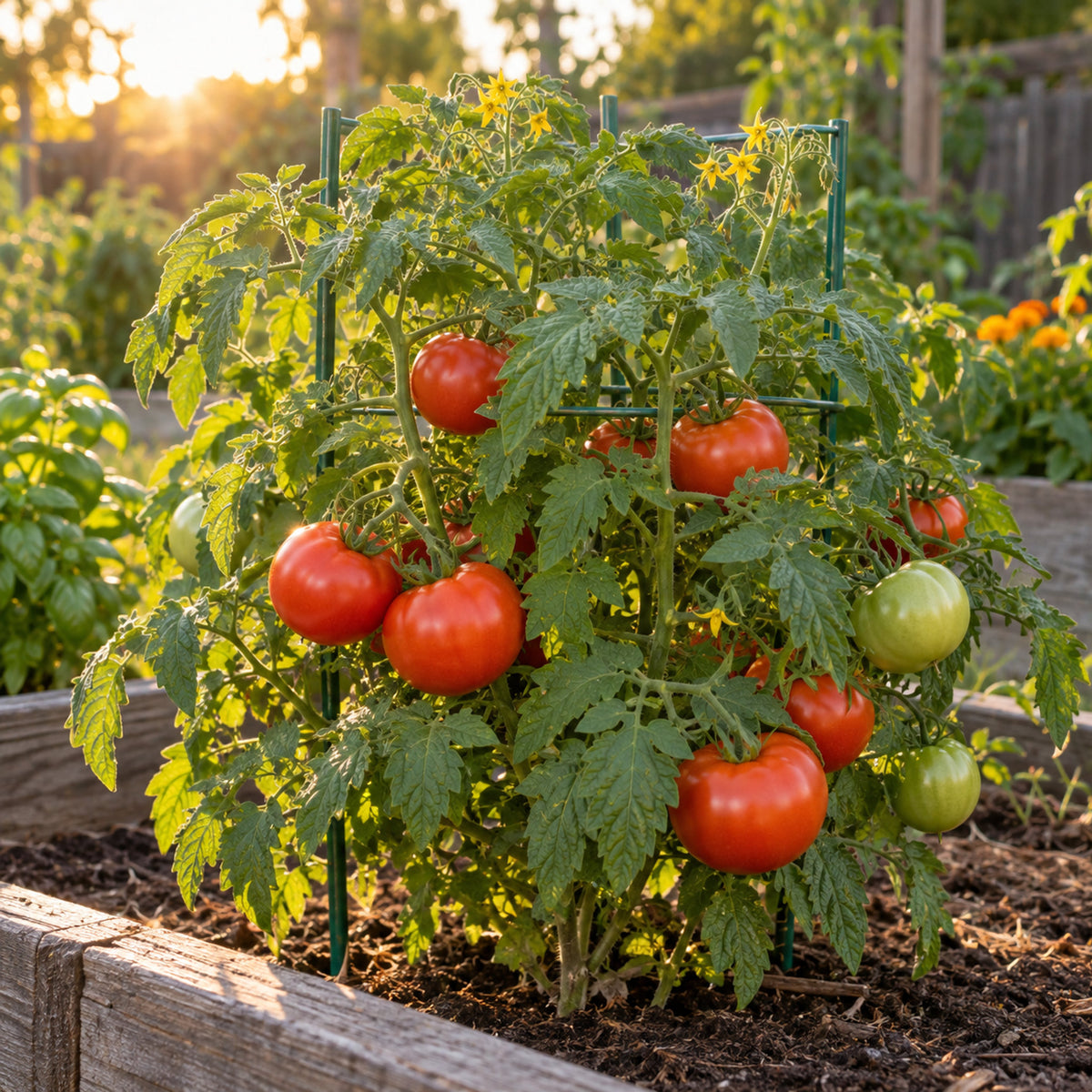Ace 55 Bush Tomato Seeds growing in a home garden