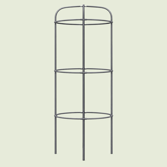 Adjustable Metal Trellis for Tomato Planter on a soft green background