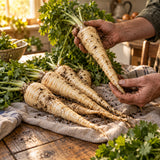 All American Parsnip Seeds harvest up close