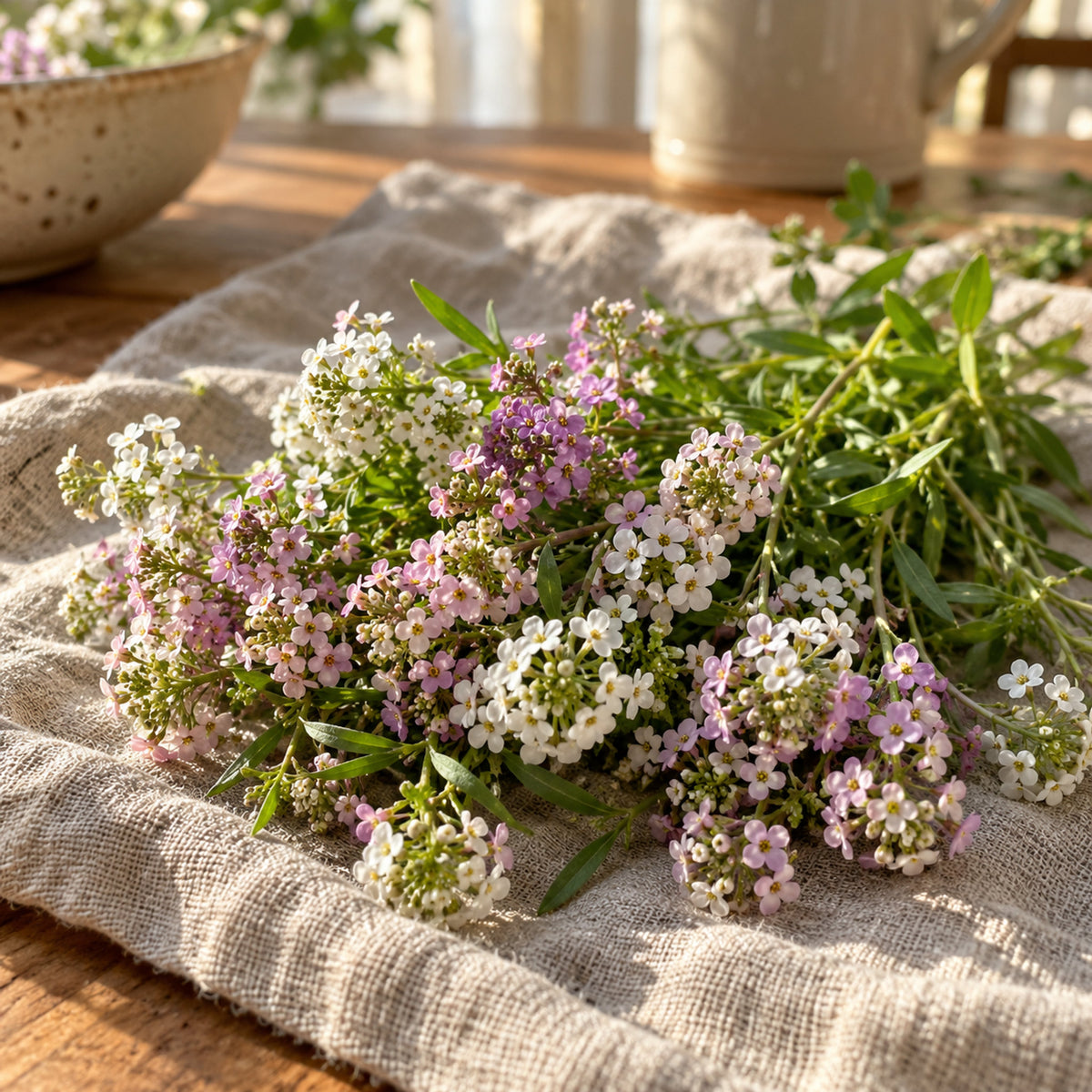 Allure Pastel Sweet Alyssum Seeds harvest up close