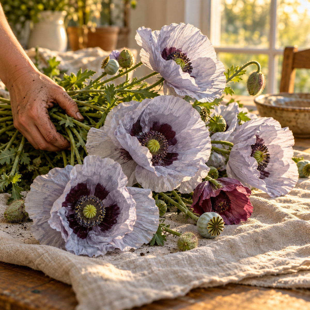 Amazing Grey Corn Poppy Seeds harvest up close