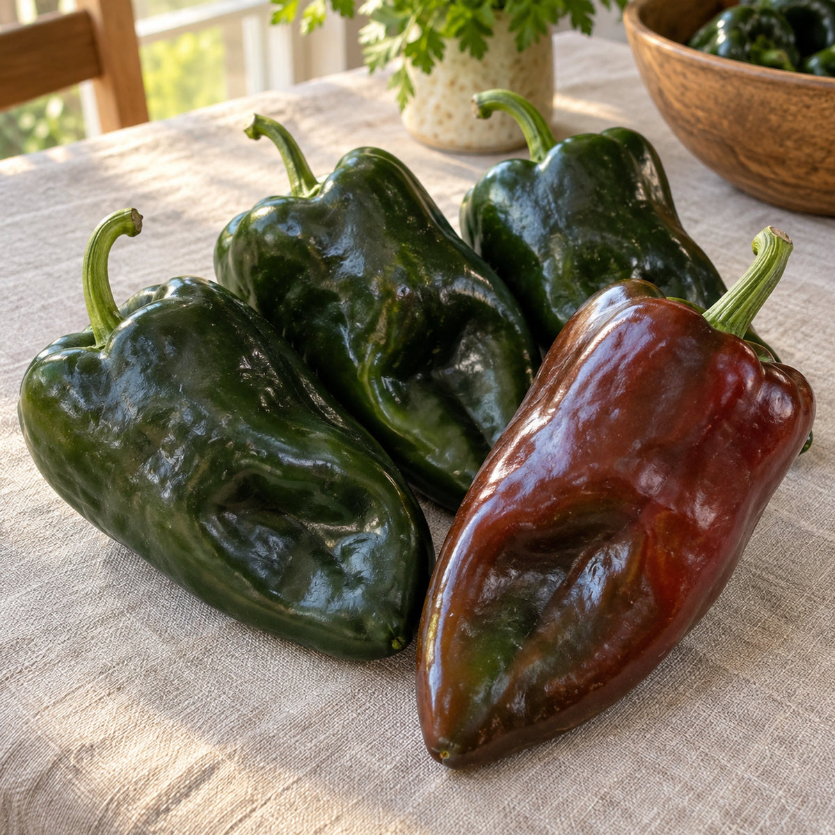 Ancho Poblano Chile Pepper Seeds harvest up close