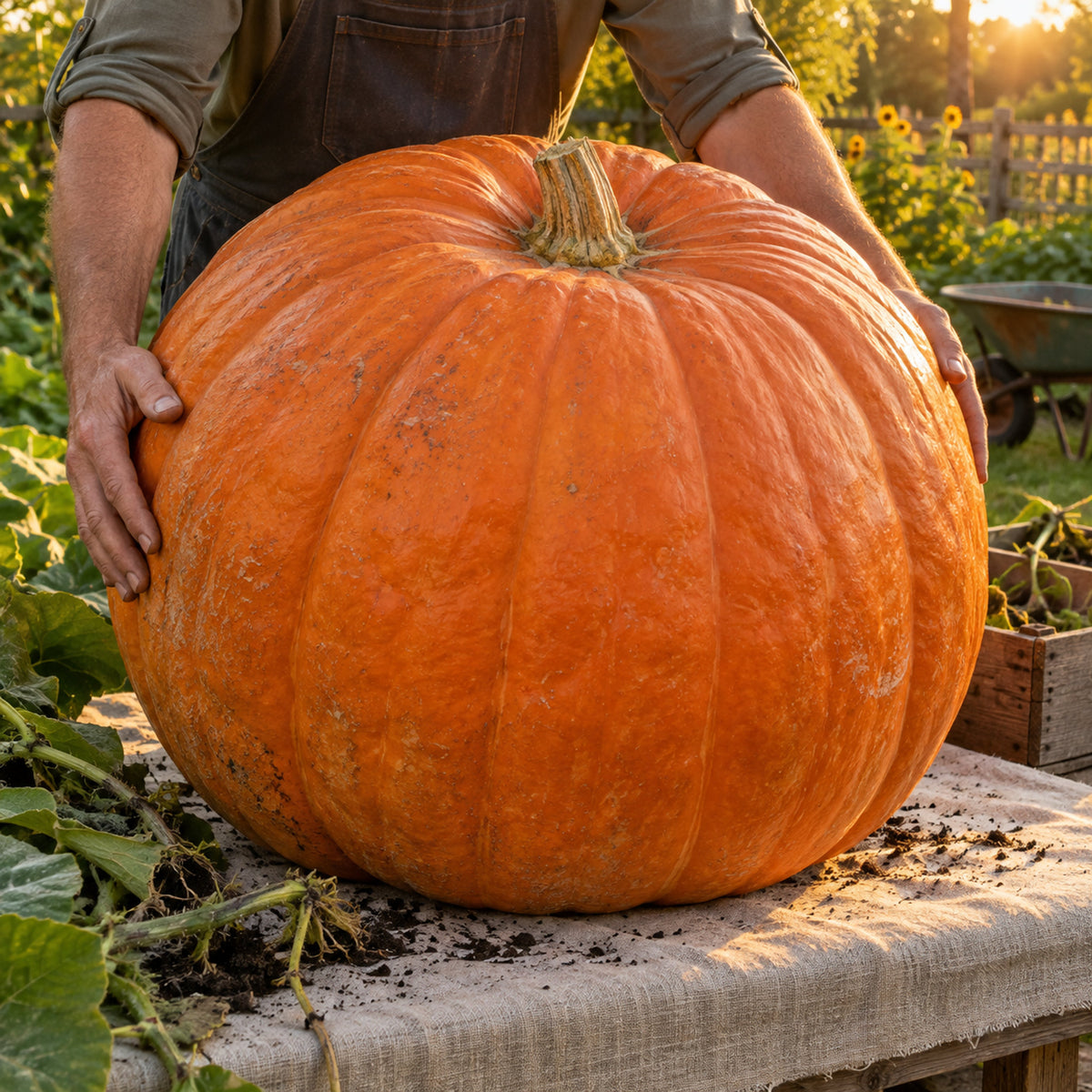Atlantic Giant Pumpkin Seeds harvest up close