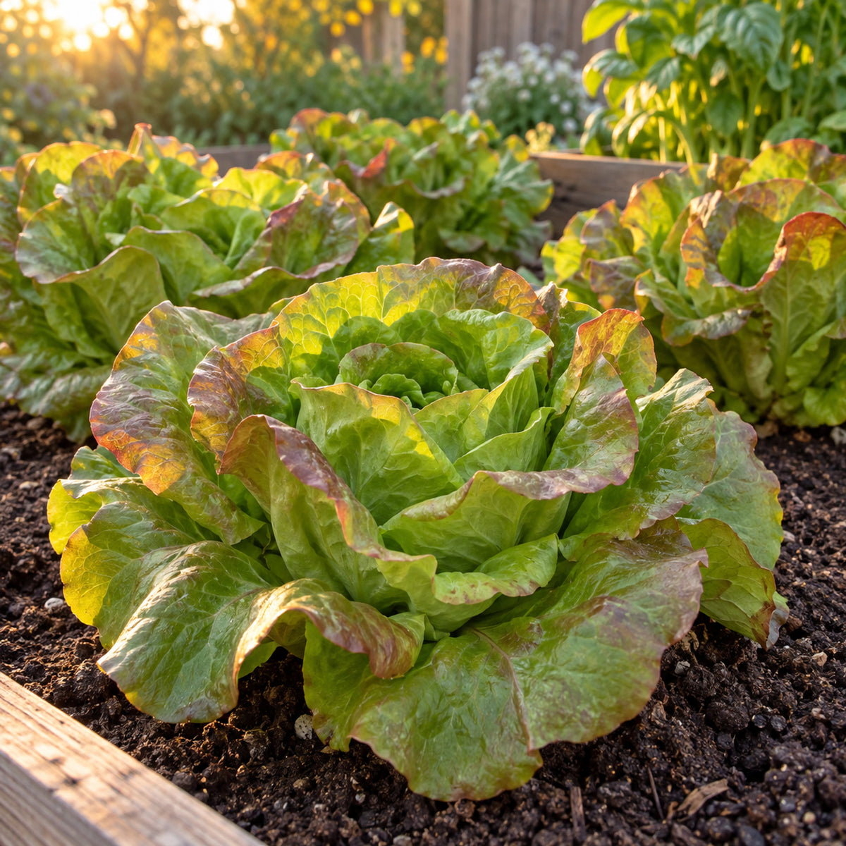 Australe Butterhead Lettuce Seeds growing in a home garden
