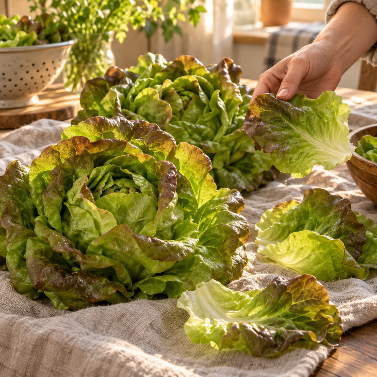 Australe Butterhead Lettuce Seeds harvest up close