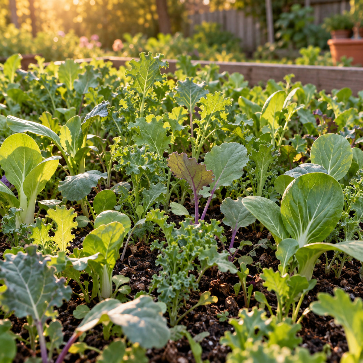 Baby Greens Garden Mix Seeds growing in a home garden