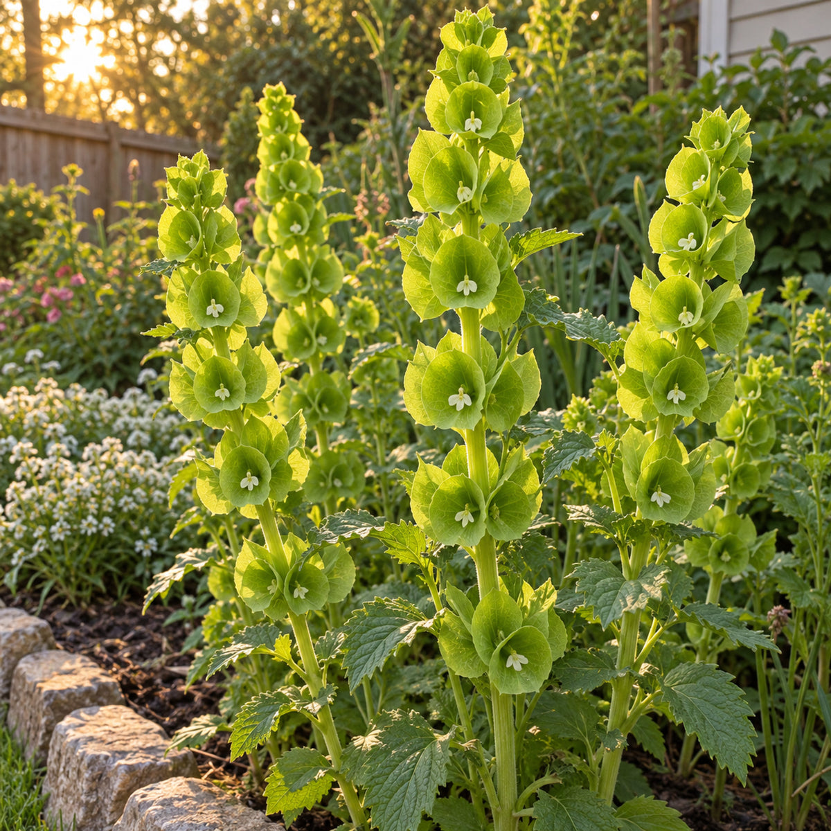 Bells of Ireland Flower Seeds growing in a home garden