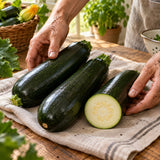 Black Beauty Zucchini Seeds harvest up close