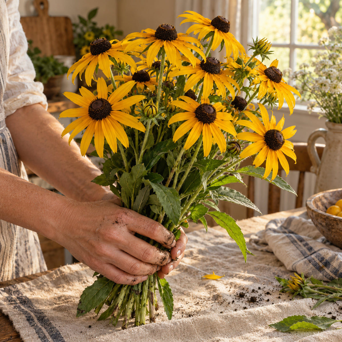 Black-Eyed Susan Seeds harvest up close