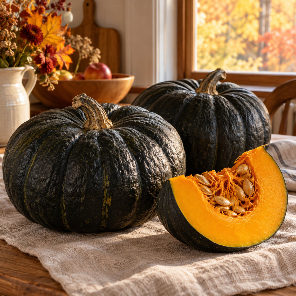 Black Kat Pumpkin Seeds harvest up close