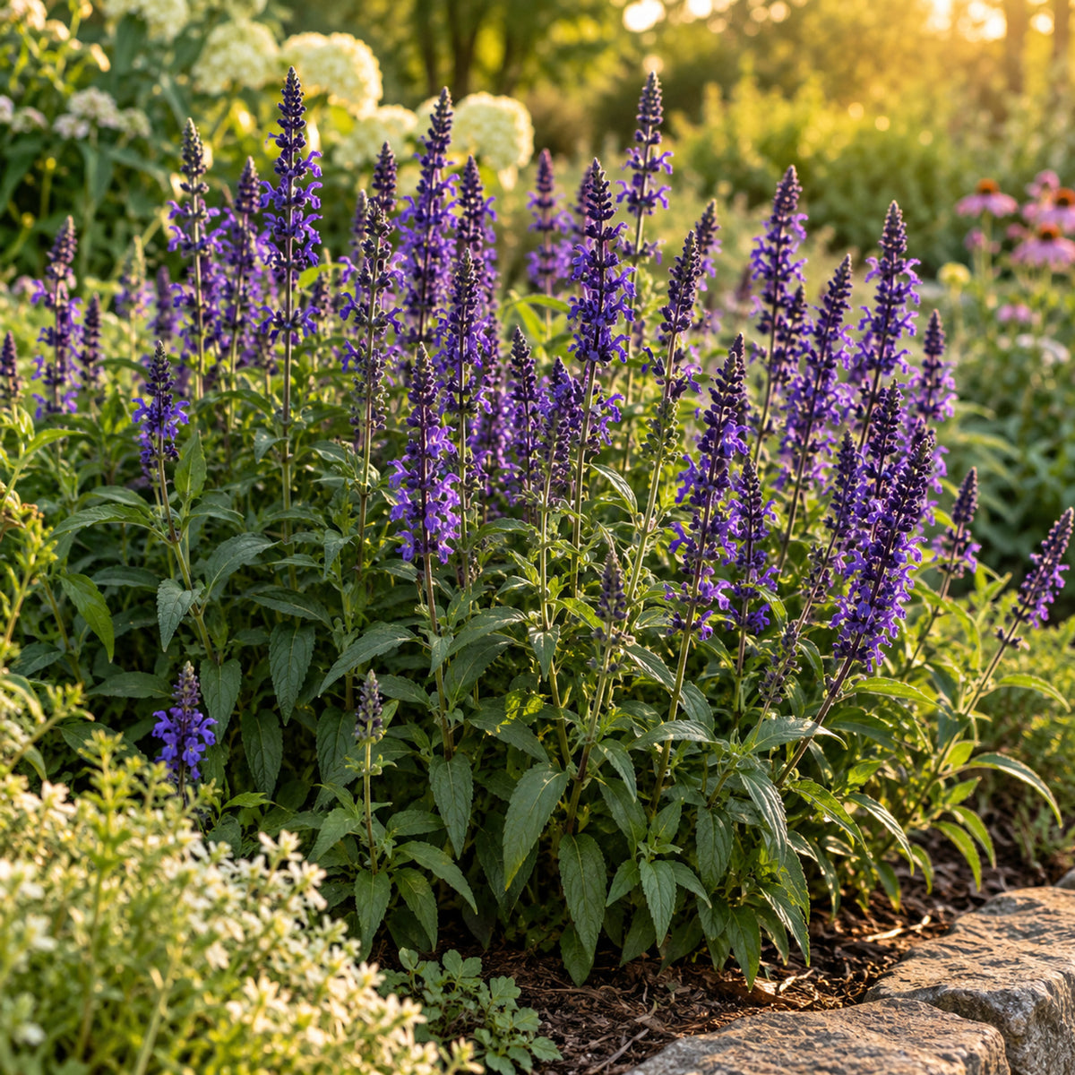 Blue Victory Salvia Seeds growing in a home garden
