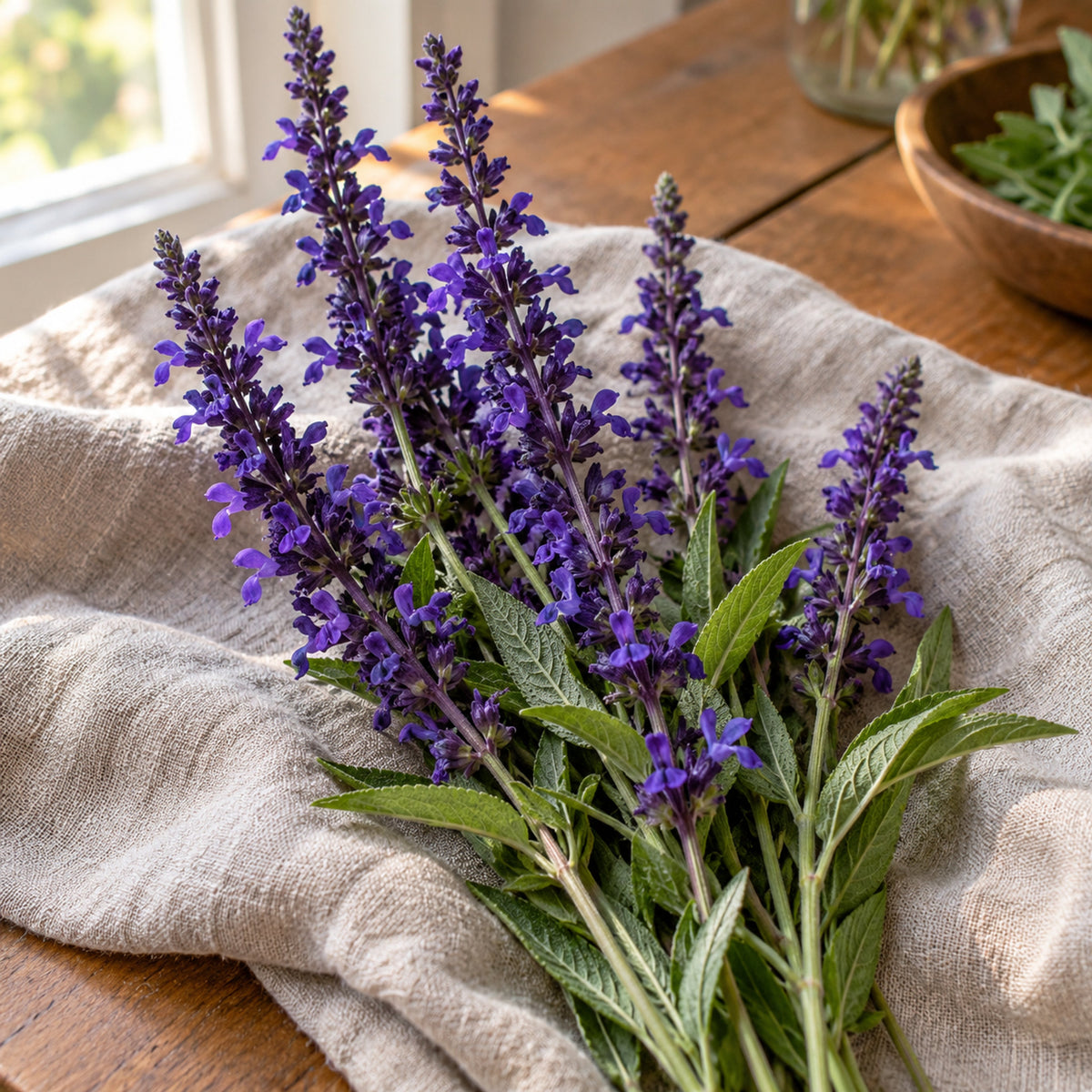 Blue Victory Salvia Seeds harvest up close