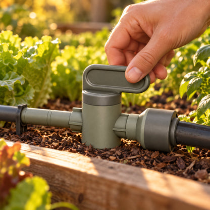 Branch Valve for Irrigation Lines in use in a home garden